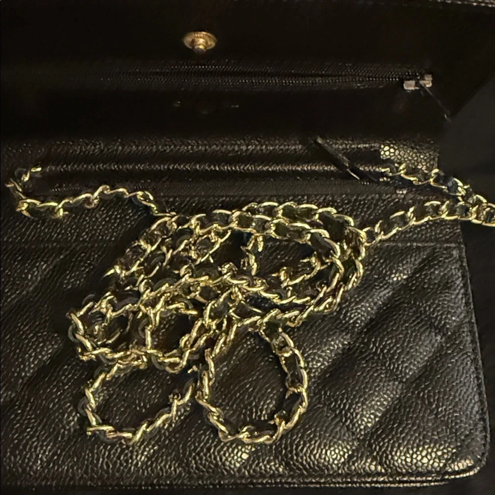 Chanel Black Quilted Crossbody Bag with Gold Chain